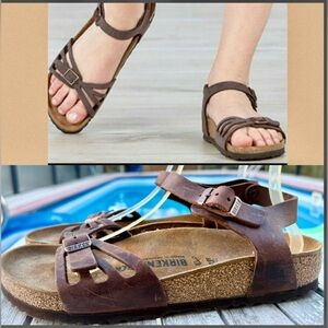 Birkenstock Bali Habana Oiled Leather Soft Footbed Sandals Size EU 40/US 9
